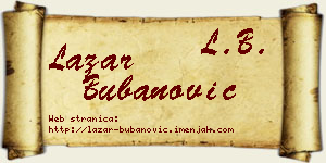 Lazar Bubanović vizit kartica
